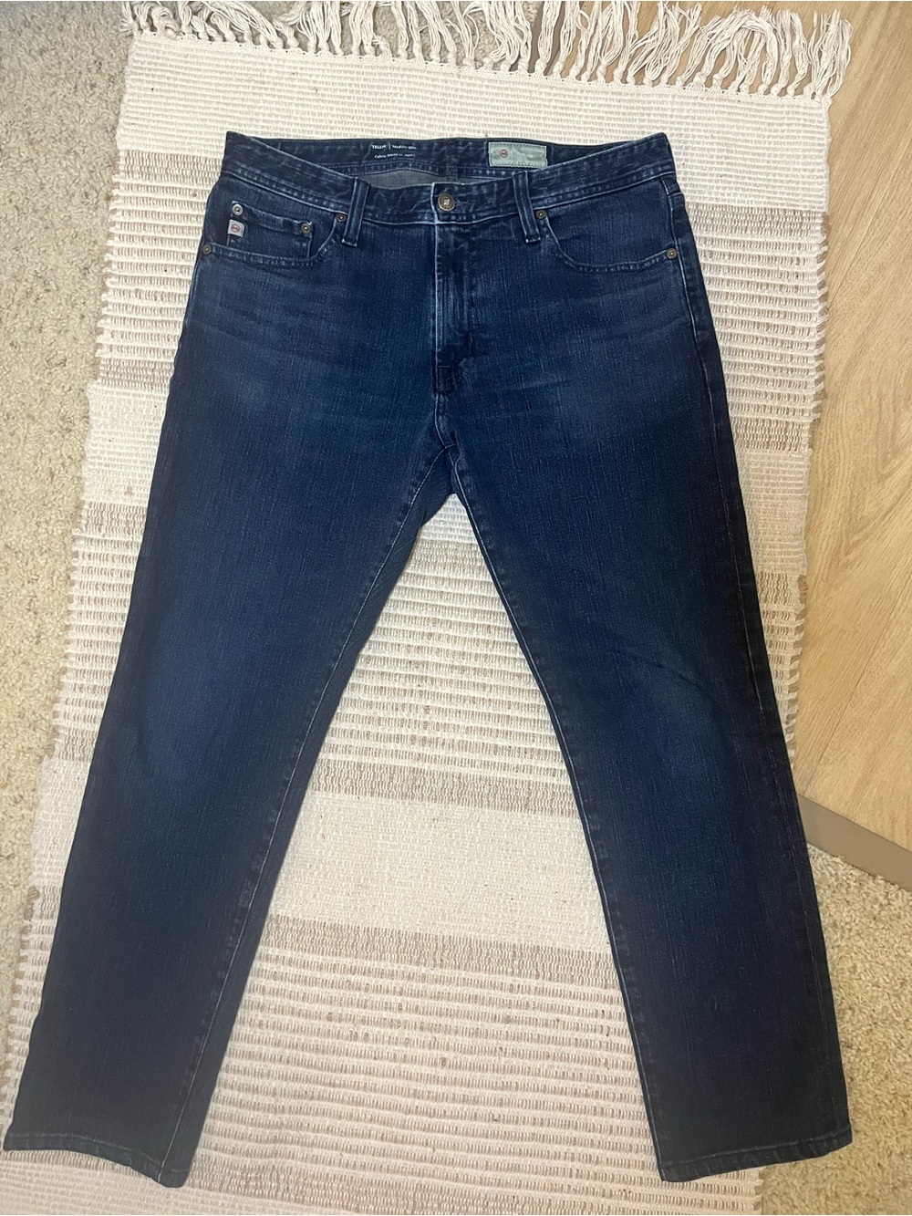 Ag Adriano Goldschmied Men’s Tellis Dark Blue Slim Straight Jeans